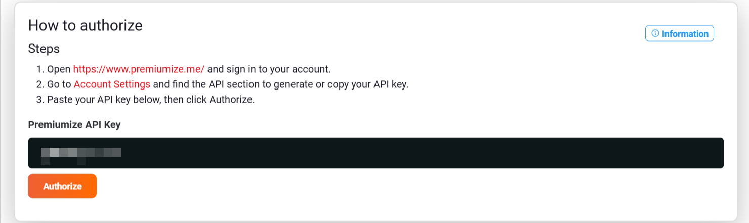 premiumize connected